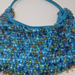 Unique Multicolor Beaded Handbag